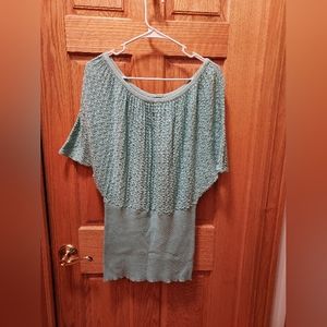 Torrid Size 2 (2X/18) Blue Teal Knit and Ribbed Top